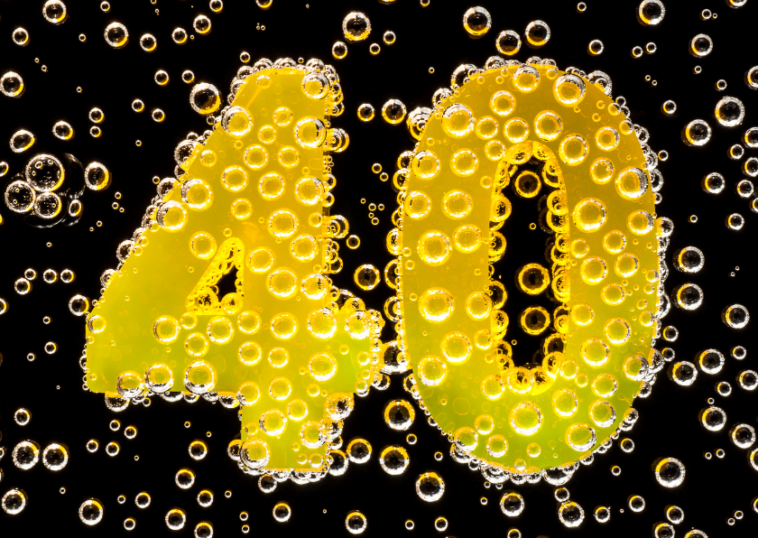 40 in feestelijke champagne - Verjaardagskaarten Verjaardagskaarten - 40 in feestelijke champagne