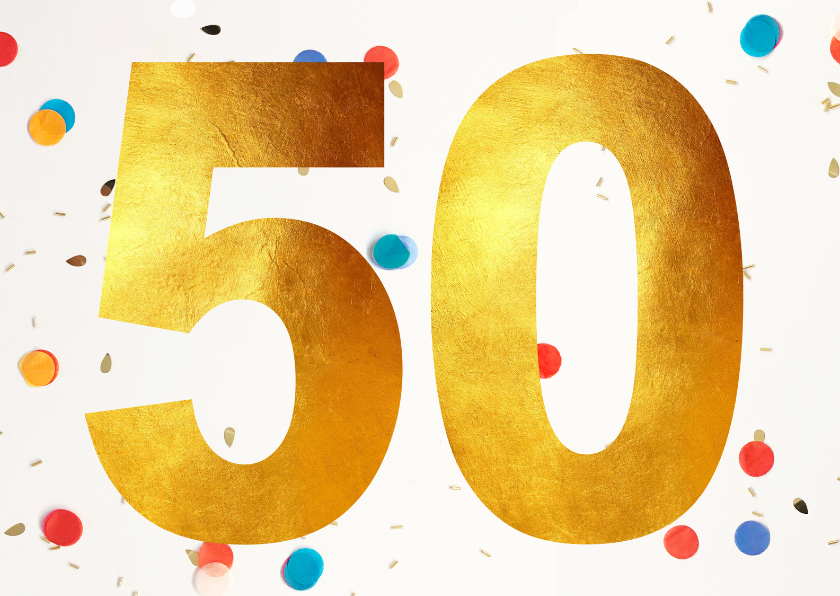 Verjaardagskaarten - 50 felicitatie confetti