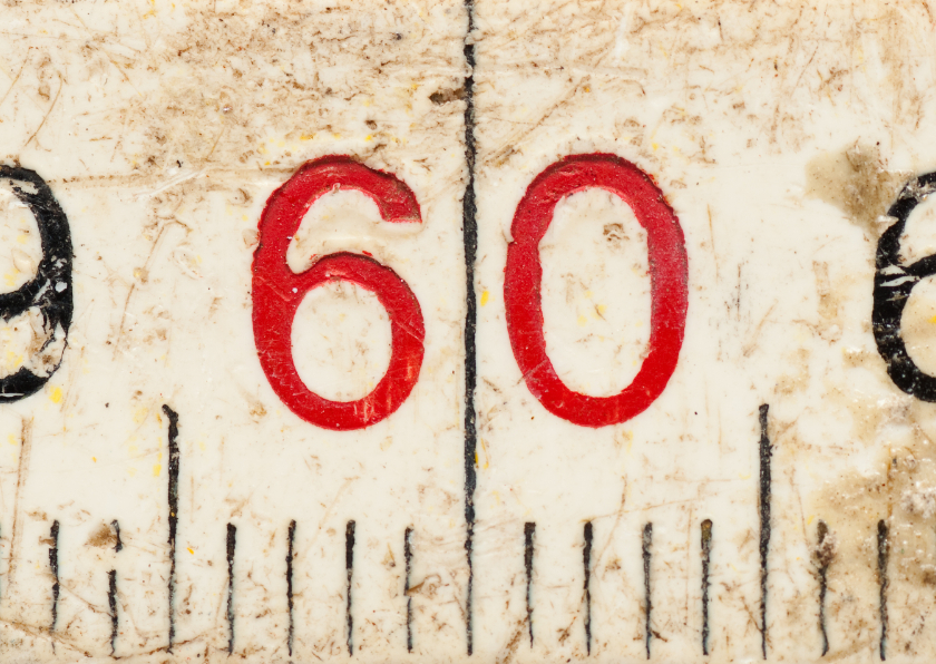 Verjaardagskaarten - 60 op oude witte duimstok
