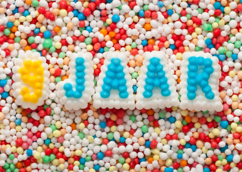 9 jaar van suikerletters - Verjaardagskaarten Verjaardagskaarten - 9 jaar van suikerletters