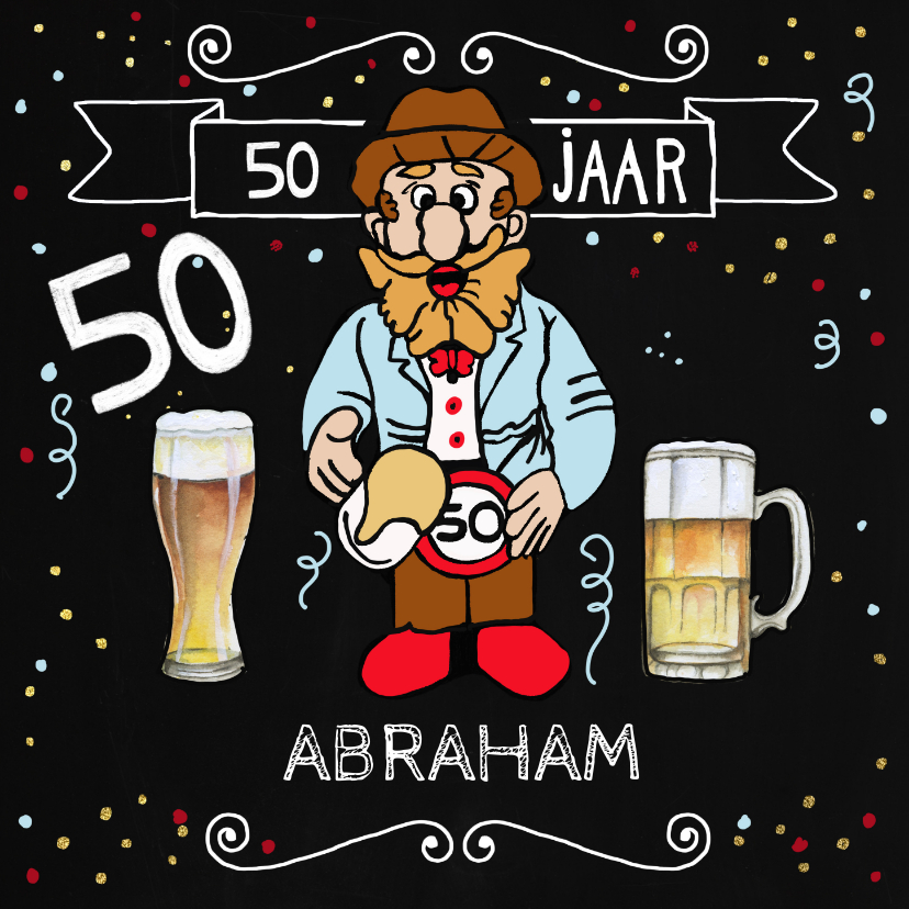 Abrahampop biertje - Verjaardagskaarten Verjaardagskaarten - Abrahampop biertje