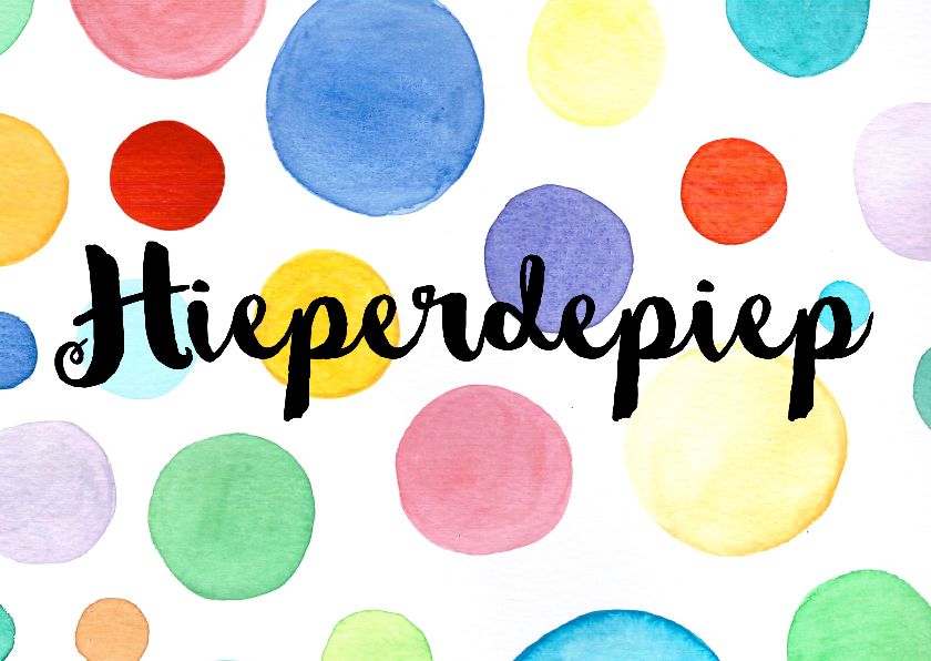 Aquarel stippen verjaardag AliesDesign - Verjaardagskaarten Verjaardagskaarten - Aquarel stippen verjaardag AliesDesign