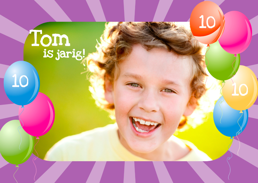 Ballonkader met eigen foto - Verjaardagskaarten Verjaardagskaarten - Ballonkader met eigen foto