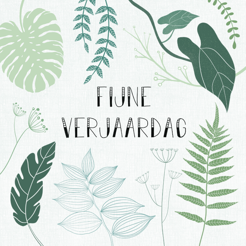 Verjaardagskaarten - Botanische verjaardagskaart met handlettering