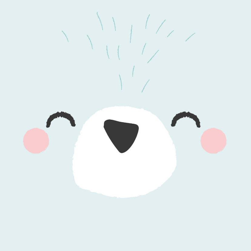 Verjaardagskaarten - Coole verjaardagskaart met het gezicht van een ijsbeer