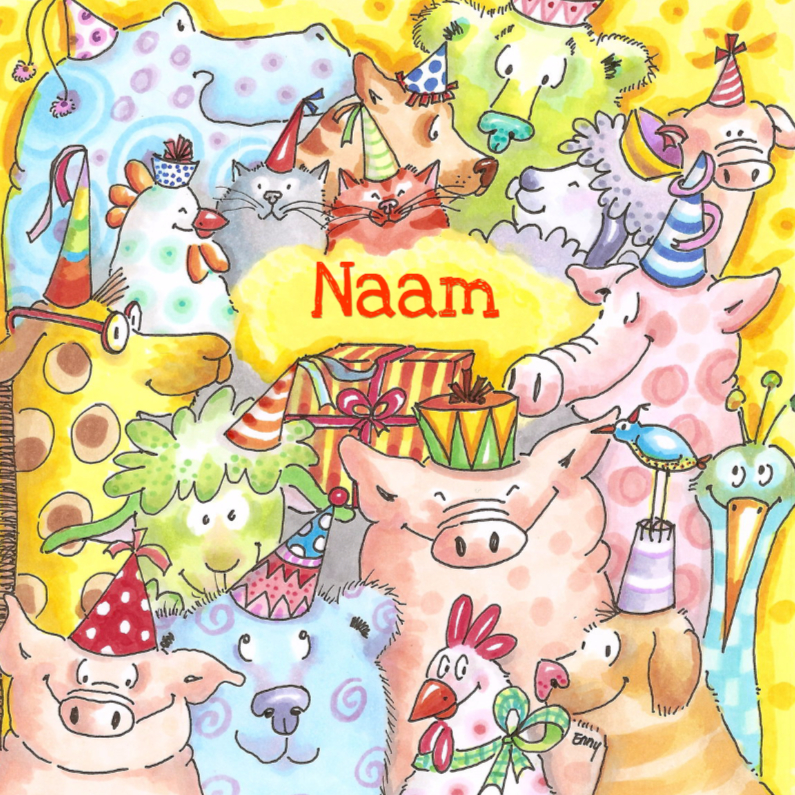 Dieren knalfeest - Verjaardagskaarten Verjaardagskaarten - Dieren knalfeest