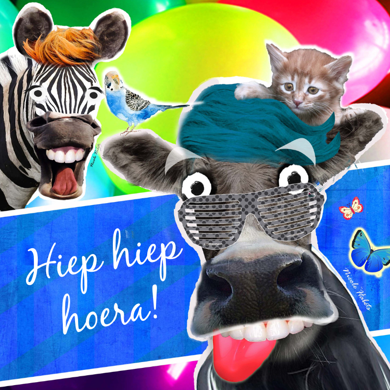 Dieren verjaardagskaart - Verjaardagskaarten Verjaardagskaarten - Dieren verjaardagskaart