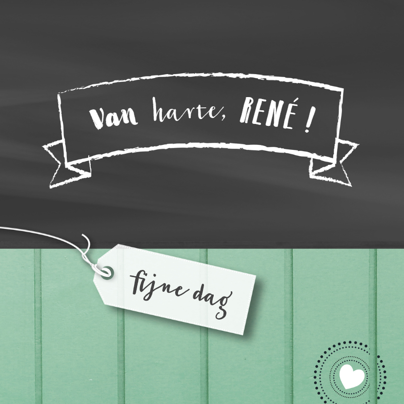 eigen txt krijt mint hout print - Verjaardagskaarten Verjaardagskaarten - eigen txt krijt mint hout print