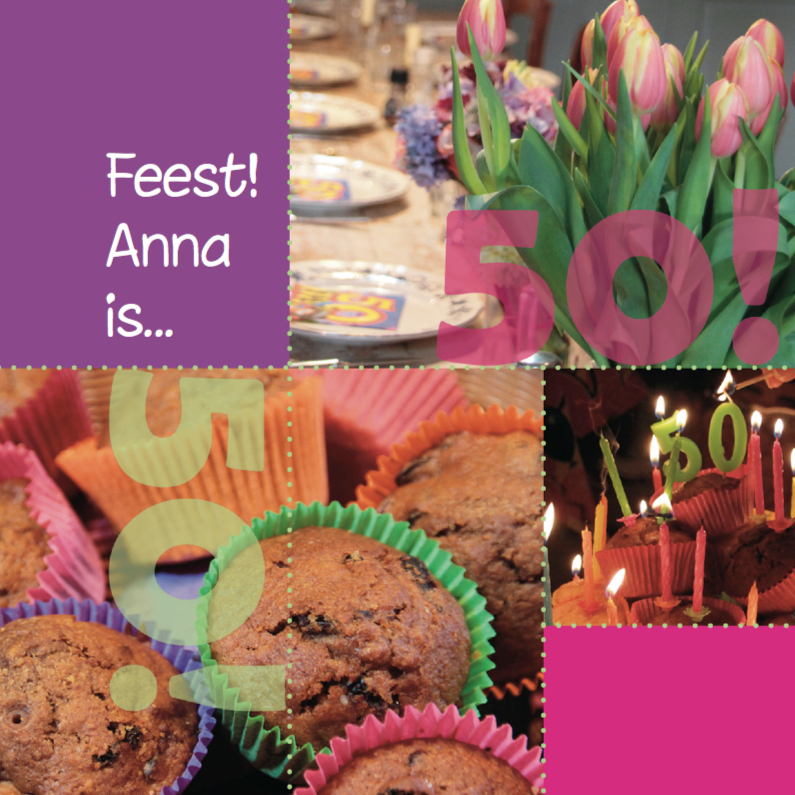 Feestkaart 50 jaar - Verjaardagskaarten Verjaardagskaarten - Feestkaart 50 jaar