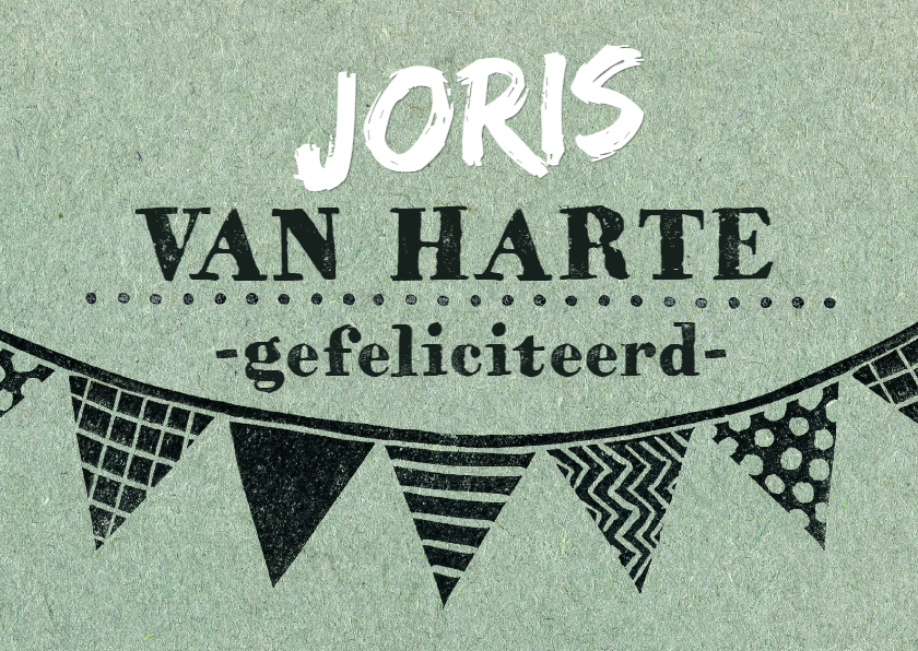Felicitatie algemeen vlaggenlijn stempel jongen - Verjaardagskaarten Verjaardagskaarten - Felicitatie algemeen vlaggenlijn stempel jongen