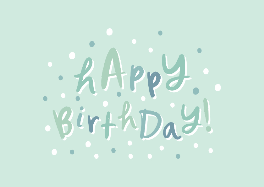 Verjaardagskaarten - Felicitatie groen 'happy birthday' hip met confetti