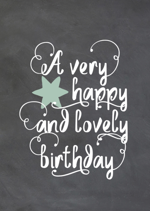 Felicitatie kaart krijtbord met handlettering - Verjaardagskaarten Verjaardagskaarten - Felicitatie kaart krijtbord met handlettering