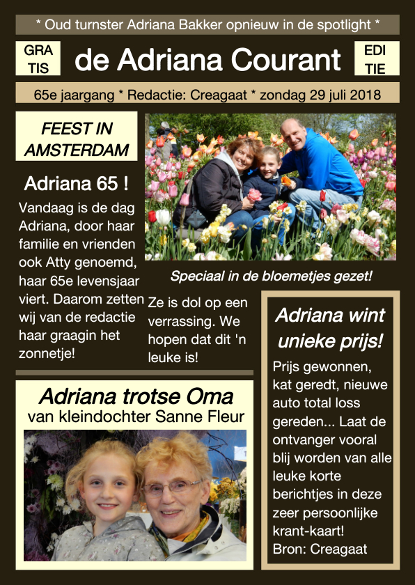 Felicitatie persoonlijke krant - Verjaardagskaarten Verjaardagskaarten - Felicitatie persoonlijke krant