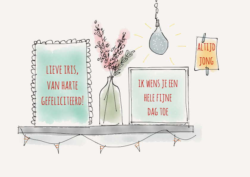 Felicitatiekaart Illustratie - Verjaardagskaarten Verjaardagskaarten - Felicitatiekaart Illustratie