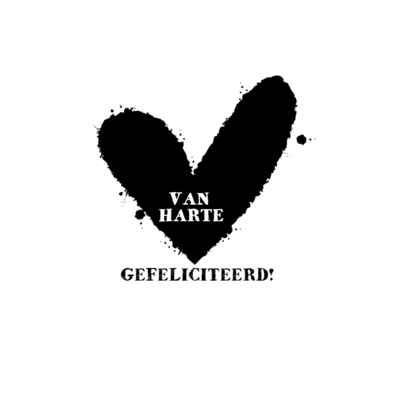 Felicitatiekaart Zwart Wit Hart - Verjaardagskaarten Verjaardagskaarten - Felicitatiekaart Zwart Wit Hart