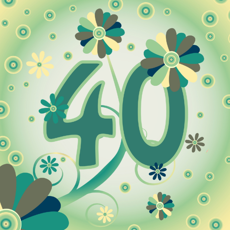flowerpower2 40 jaar - Verjaardagskaarten Verjaardagskaarten - flowerpower2 40 jaar