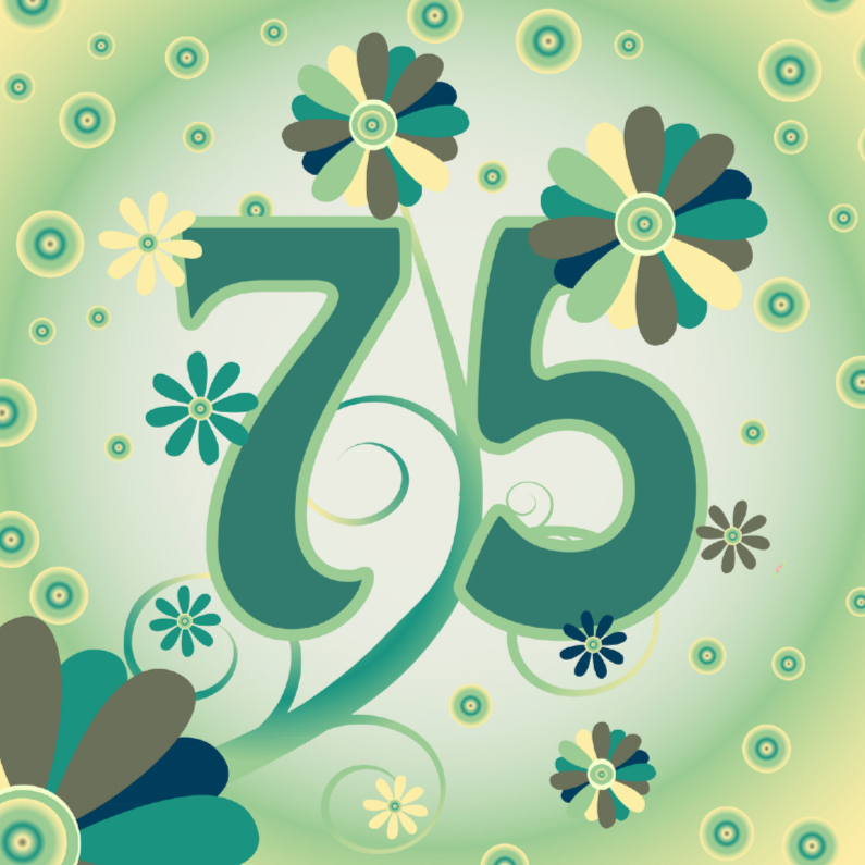 flowerpower2 75 jaar - Verjaardagskaarten Verjaardagskaarten - flowerpower2 75 jaar