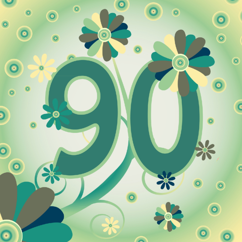 flowerpower2 90 jaar - Verjaardagskaarten Verjaardagskaarten - flowerpower2 90 jaar