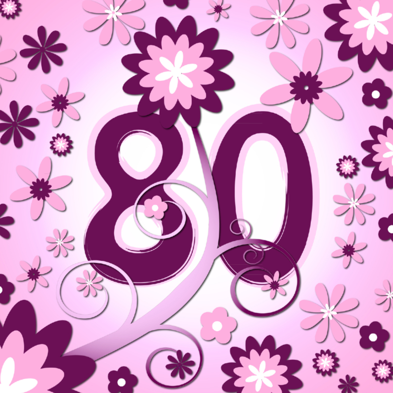 flowerpower3 - 80 jaar - Verjaardagskaarten Verjaardagskaarten - flowerpower3 - 80 jaar