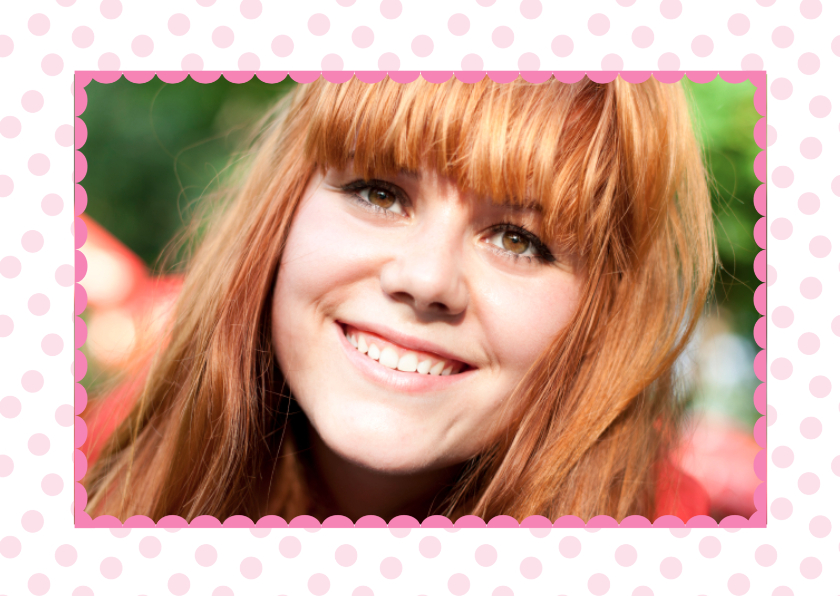 Fotokaart Lieve Roze Stippen - Verjaardagskaarten Verjaardagskaarten - Fotokaart Lieve Roze Stippen