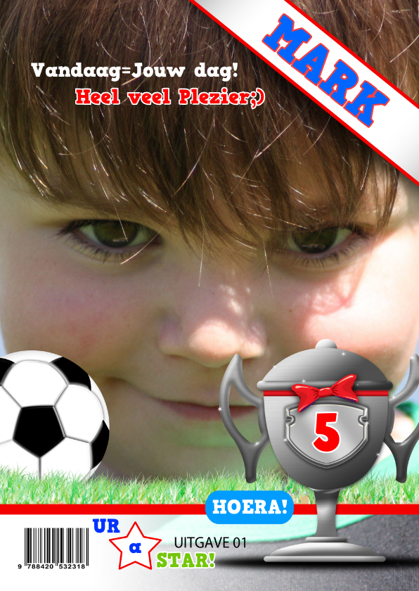 fotolijst voetbal zelf invullen - Verjaardagskaarten Verjaardagskaarten - fotolijst voetbal zelf invullen