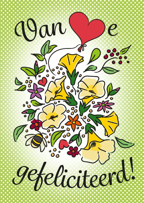 Gefeliciteerd met bloemen! - Verjaardagskaarten Verjaardagskaarten - Gefeliciteerd met bloemen!