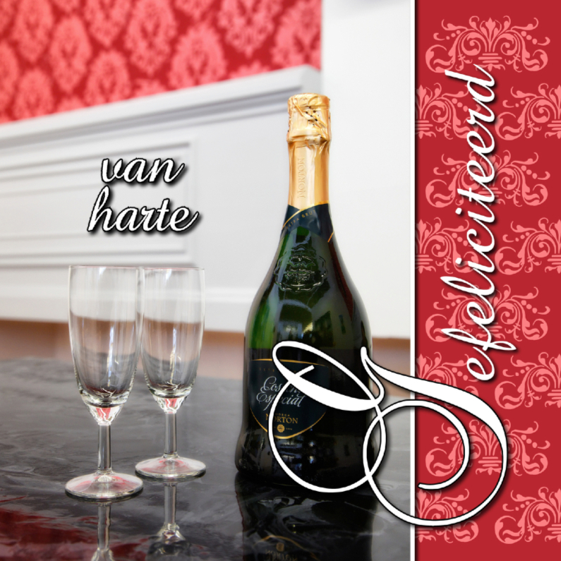 Gefeliciteerd met champagne 2 OT - Verjaardagskaarten Verjaardagskaarten - Gefeliciteerd met champagne 2 OT