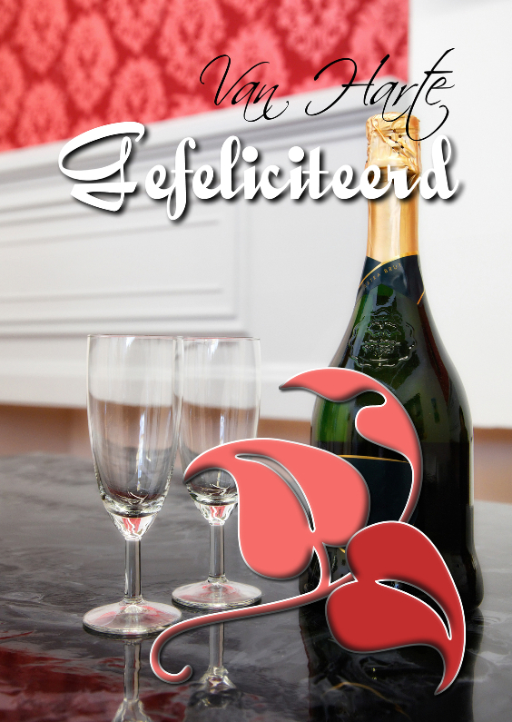 Gefeliciteerd met champagne - Verjaardagskaarten Verjaardagskaarten - Gefeliciteerd met champagne