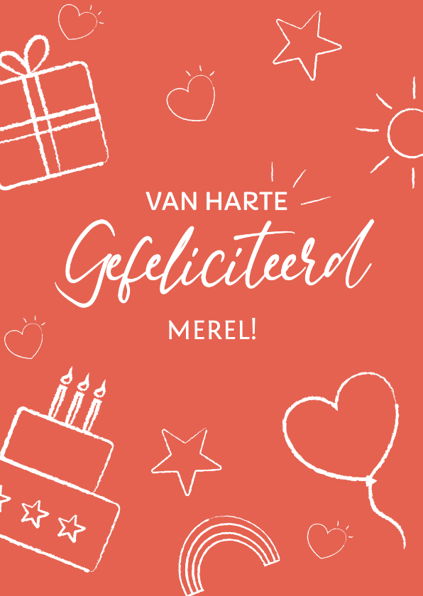 Verjaardagskaarten - Gefeliciteerd - red