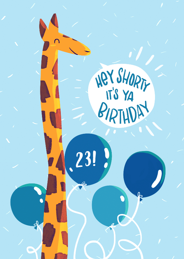 Verjaardagskaarten - Giraffe Happy Birthday