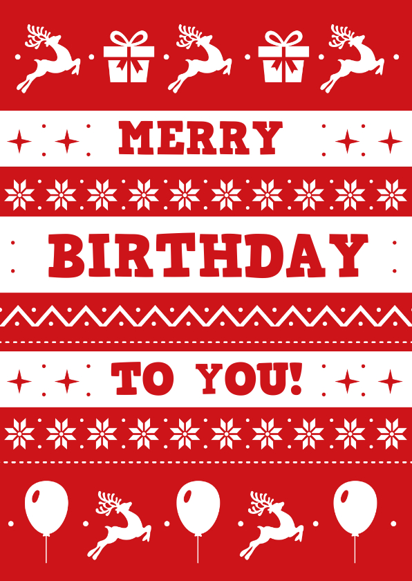 Grappige Merry Birthday verjaardag en kerstkaart in 1 - Verjaardagskaarten Verjaardagskaarten - Grappige Merry Birthday verjaardag en kerstkaart in 1