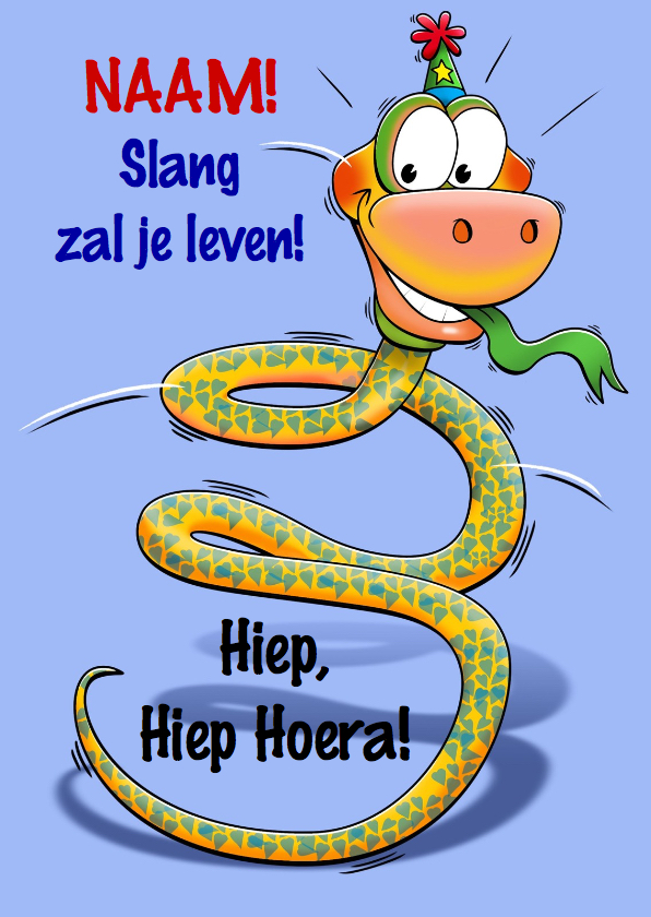 Grappige verjaardagkaart slang met lange nek 3 jaar - Verjaardagskaarten Verjaardagskaarten - Grappige verjaardagkaart slang met lange nek 3 jaar