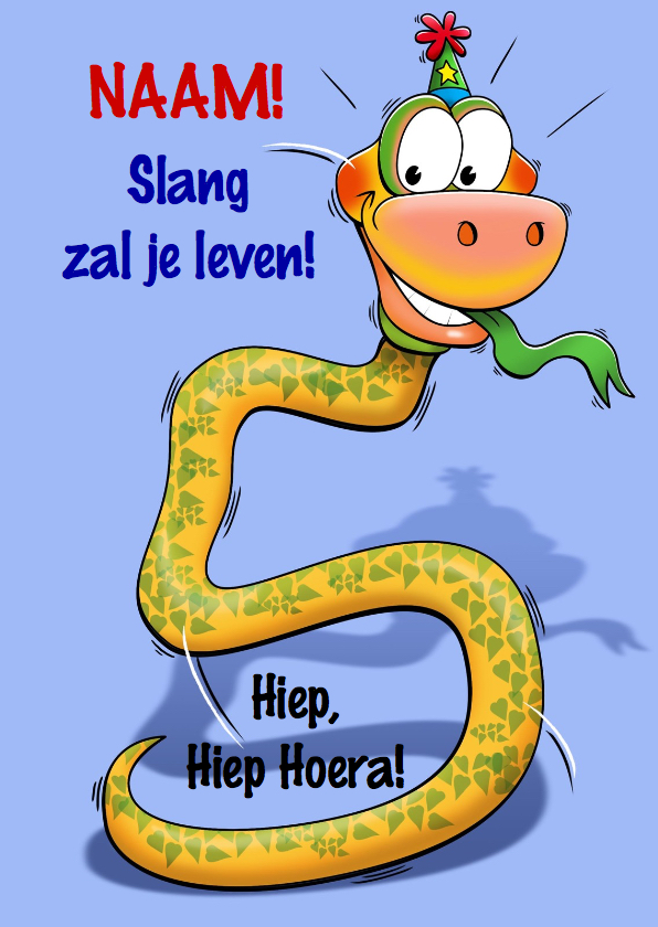 Grappige verjaardagkaart slang met lange nek 5 jaar - Verjaardagskaarten Verjaardagskaarten - Grappige verjaardagkaart slang met lange nek 5 jaar