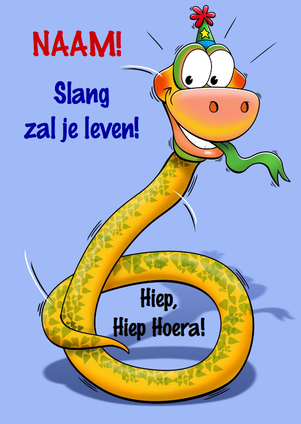 Grappige verjaardagkaart slang met lange nek 6 jaar - Verjaardagskaarten Verjaardagskaarten - Grappige verjaardagkaart slang met lange nek 6 jaar