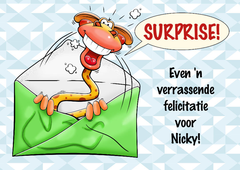 Grappige verjaardagskaart giraf in envelop surprise! - Verjaardagskaarten Verjaardagskaarten - Grappige verjaardagskaart giraf in envelop surprise!