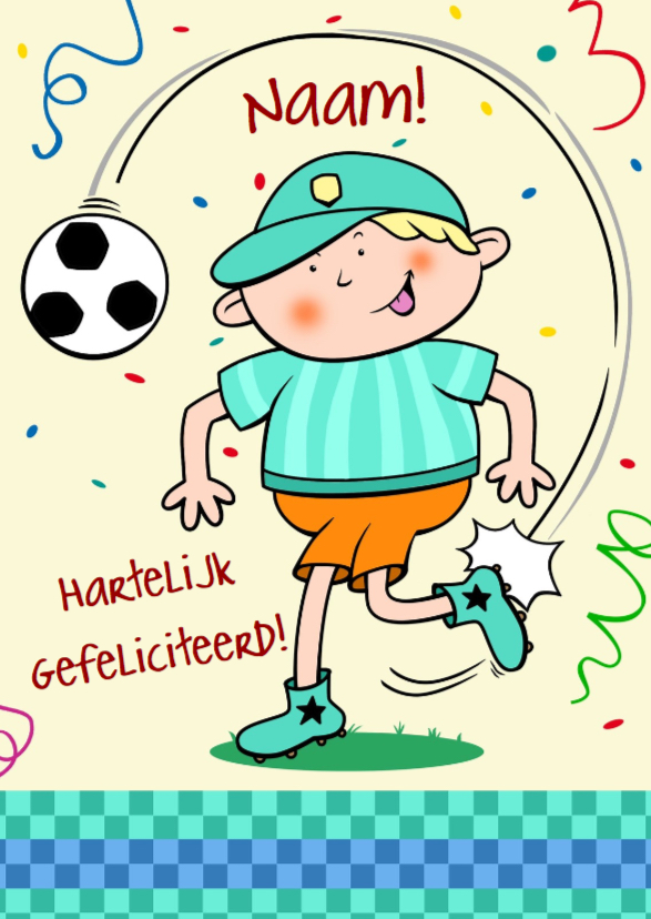 grappige verjaardagskaart jongen met voetbal - Verjaardagskaarten Verjaardagskaarten - grappige verjaardagskaart jongen met voetbal