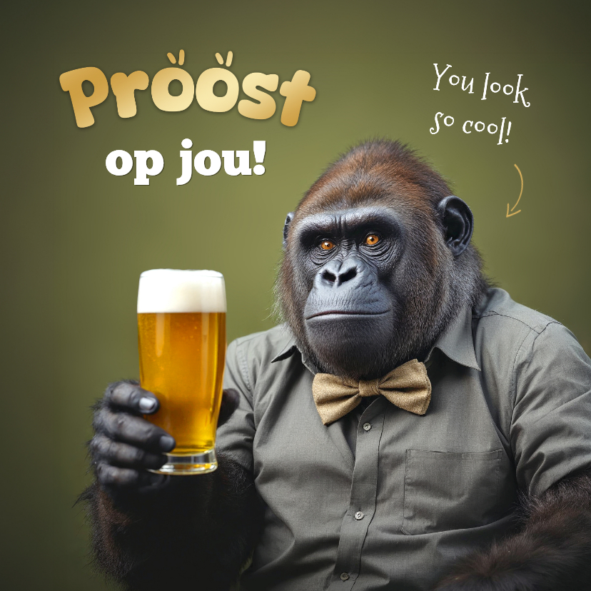 Verjaardagskaarten - Grappige verjaardagskaart man bier proost
