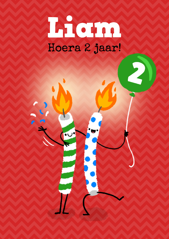 Verjaardagskaarten - Grappige verjaardagskaart met 2 brandende kaarsjes!