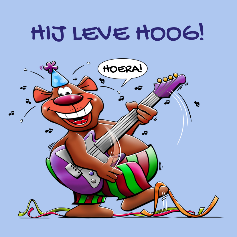 Verjaardagskaarten - Grappige verjaardagskaart met beertje dat muziek maakt