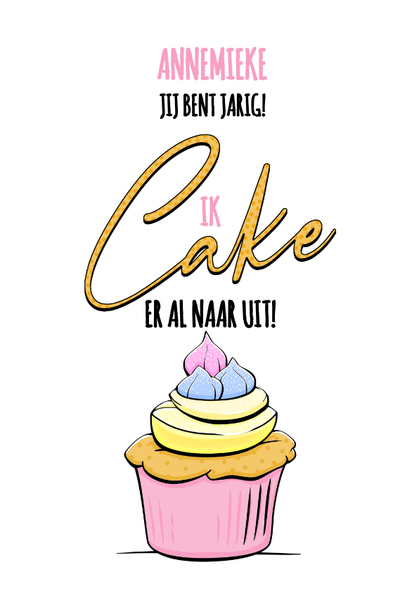 Grappige verjaardagskaart met cake voor de jarige vrouw - Verjaardagskaarten Verjaardagskaarten - Grappige verjaardagskaart met cake voor de jarige vrouw
