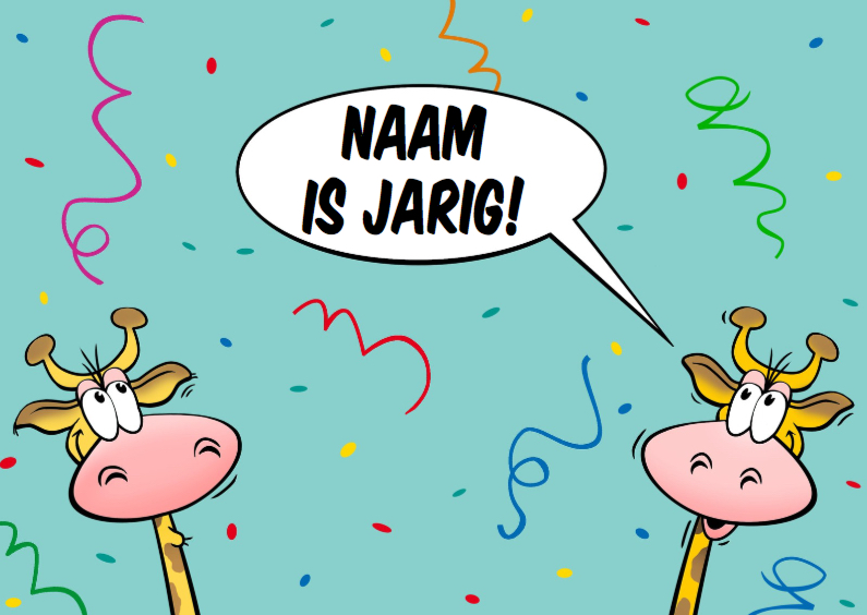 Grappige verjaardagskaart met giraffen - Verjaardagskaarten Verjaardagskaarten - Grappige verjaardagskaart met giraffen