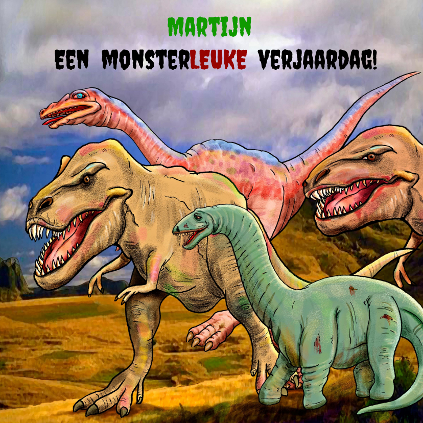 Verjaardagskaarten - Grappige verjaardagskaart met monsters