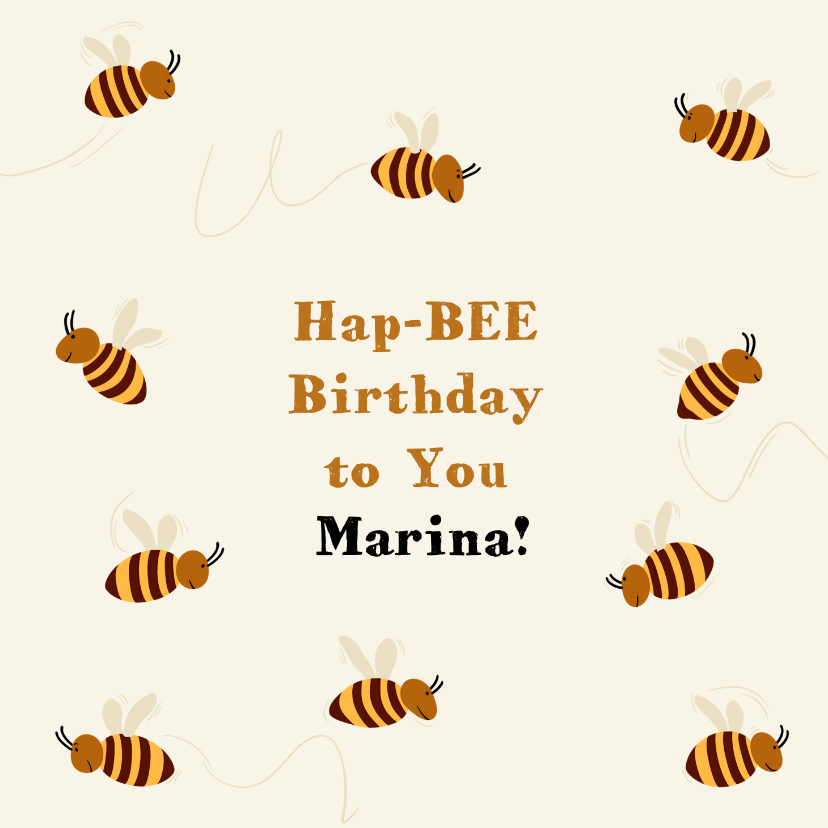Verjaardagskaarten - Grappige verjaardagskaart met zwerm bijen
