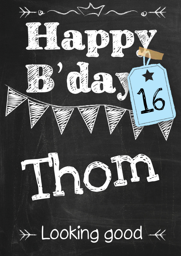 Happy B'day schoolkrijt man-ByF - Verjaardagskaarten Verjaardagskaarten - Happy B'day schoolkrijt man-ByF