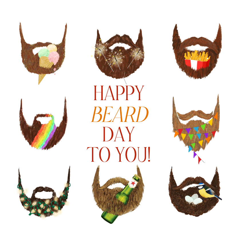 Verjaardagskaarten - Happy beardday!