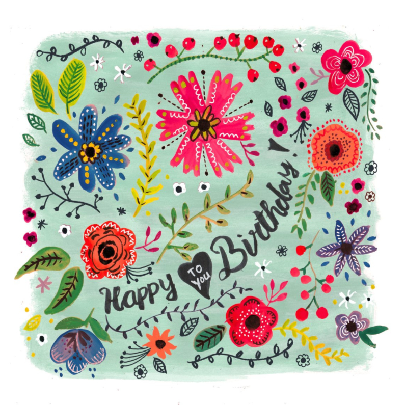 Happy Birthday Bloemen Vrolijk - Verjaardagskaarten Verjaardagskaarten - Happy Birthday Bloemen Vrolijk