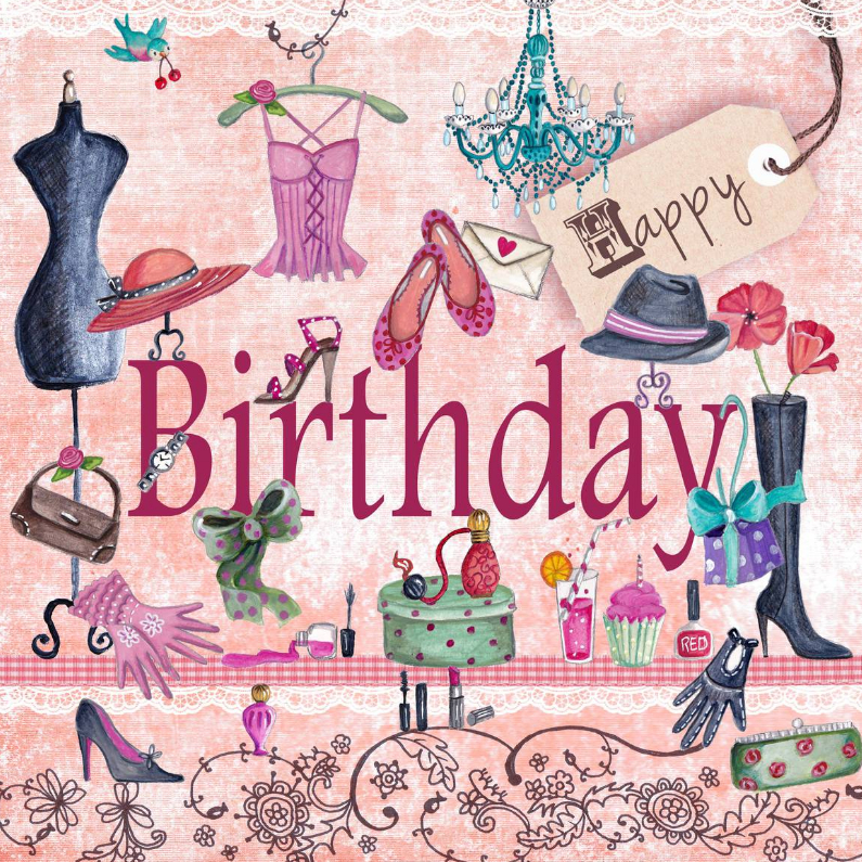 Verjaardagskaarten - Happy Birthday Girls Meisje