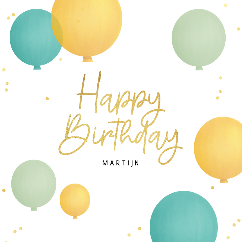 Happy birthday verjaardagskaart ballonnen confetti - Verjaardagskaarten Verjaardagskaarten - Happy birthday verjaardagskaart ballonnen confetti