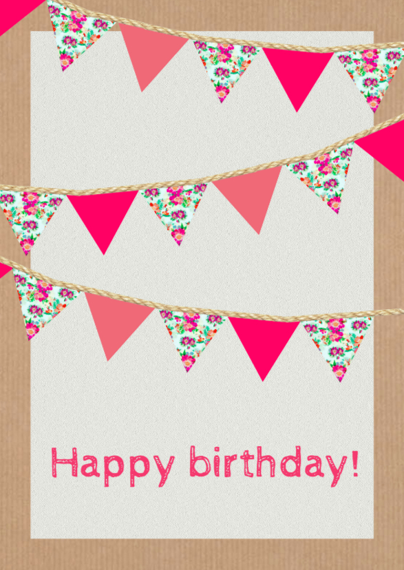 Happy birthday vlaggen - DH - Verjaardagskaarten Verjaardagskaarten - Happy birthday vlaggen - DH