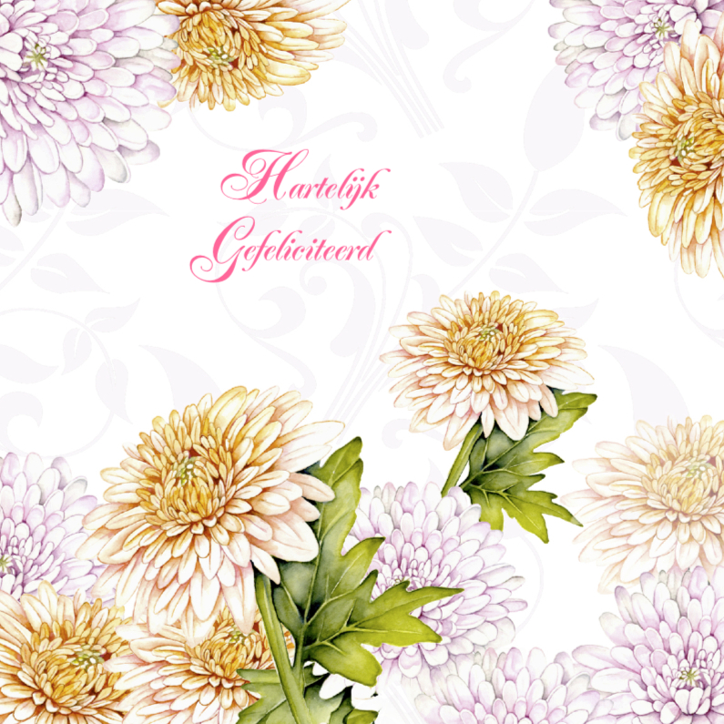 Hartelijk Gefeliciteed met dahlia pastel - Verjaardagskaarten Verjaardagskaarten - Hartelijk Gefeliciteed met dahlia pastel